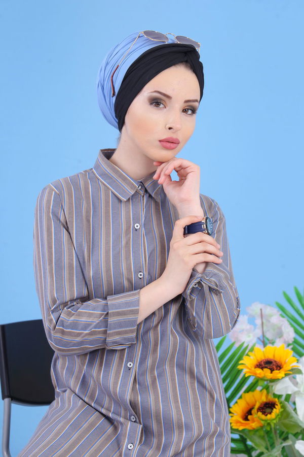 Düz Orta Kadın Gri Tunik - Gri 02 7363 - 7363