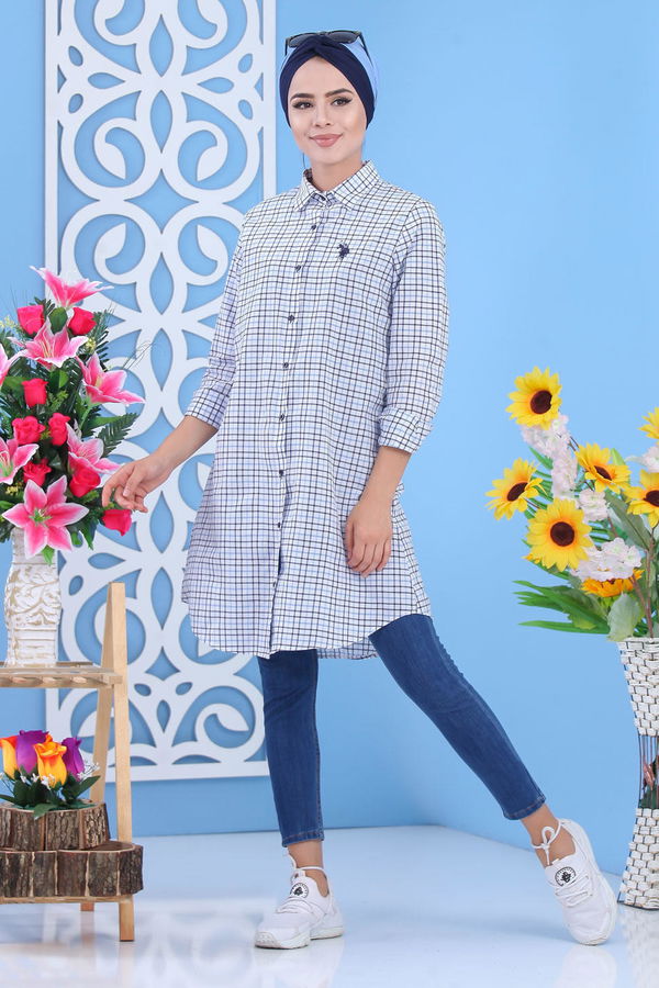 Düz Orta Kadın Gri Tunik - Gri 02 7366 - 7366