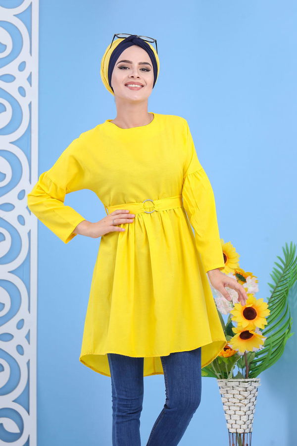 Düz Orta Kadın Sarı Tunik Sarı - 02 7175 - 7175