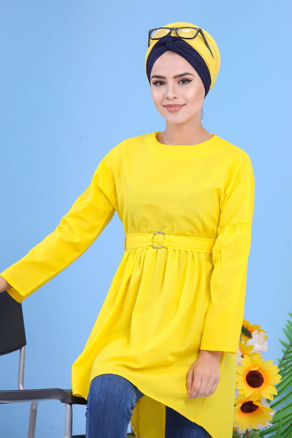 Düz Orta Kadın Sarı Tunik Sarı - 02 7175 - 7175