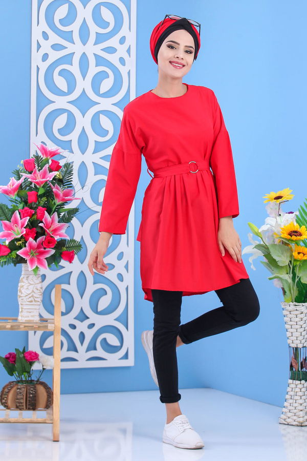 Düz Orta Kadın Kırmızı Tunik Kırmızı - 02 7175 - 7175