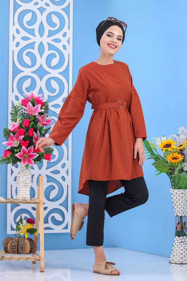 Düz Orta Kadın Kiremit Tunik Kiremit - 02 7175 - 7175
