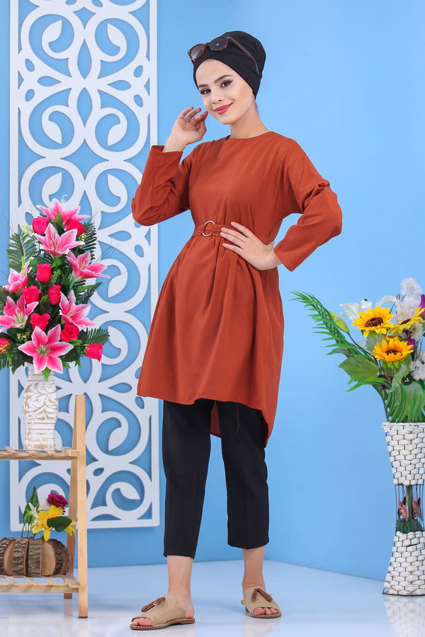 Düz Orta Kadın Kiremit Tunik Kiremit - 02 7175 - 7175