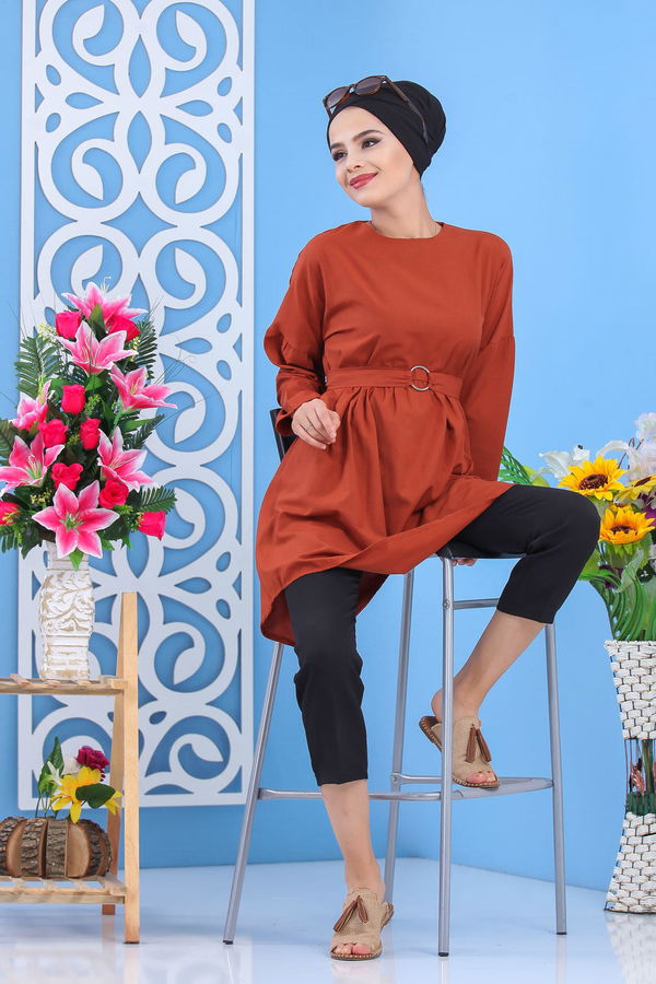 Düz Orta Kadın Kiremit Tunik Kiremit - 02 7175 - 7175