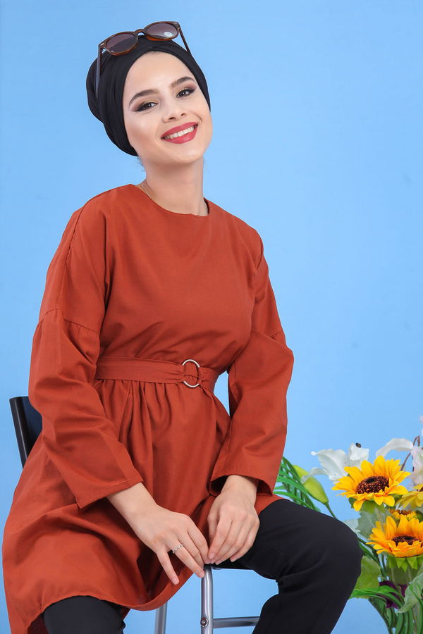 Düz Orta Kadın Kiremit Tunik Kiremit - 02 7175 - 7175