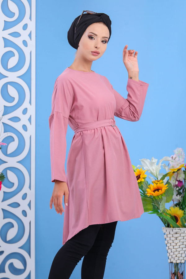 Düz Orta Kadın Pembe Tunik Gul - 02 7175 - 7175 PEMBE