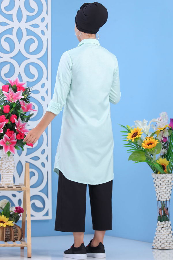 Düz Orta Kadın Yeşil Tunik Yeşil  - 7620 YEŞİL