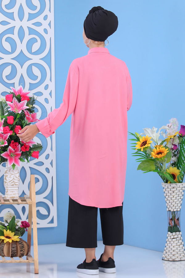Düz Orta Kadın Pembe Tunik Pembe  - 7626