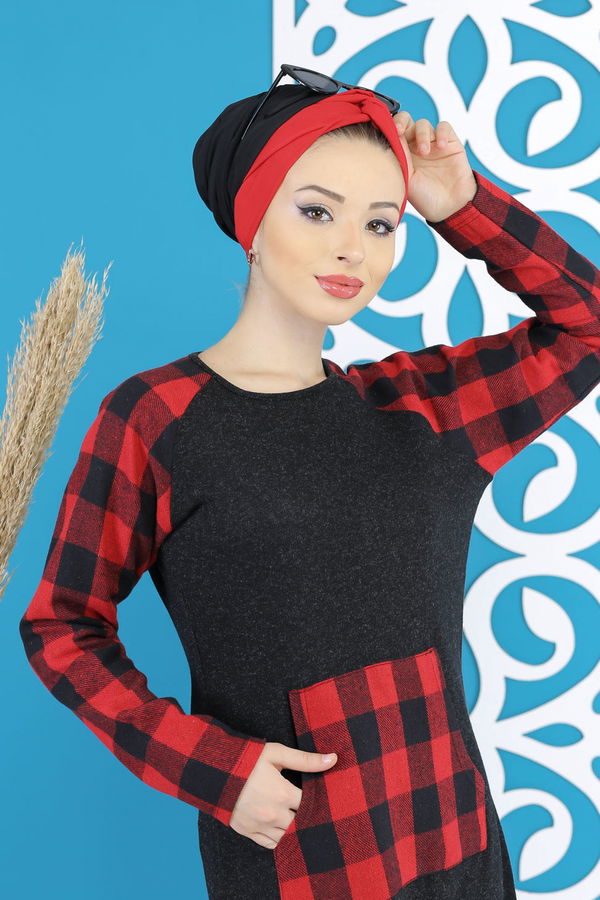Düz Orta Kadın Siyah Tunik Siyah  - 5172 SİYAH