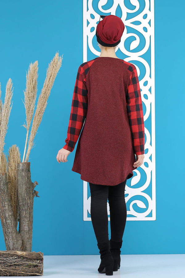 Düz Orta Kadın Bordo Tunik Bordo - 5172 - 5171 BORDO