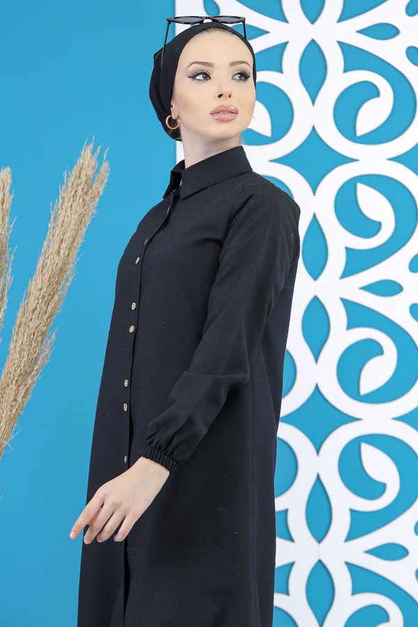 Düz Orta Kadın Siyah Tunik Siyah - 7794 - 7794 SİYAH
