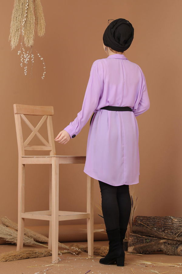 Düz Orta Kadın Lila Tunik Haki  - 1241 LİLA