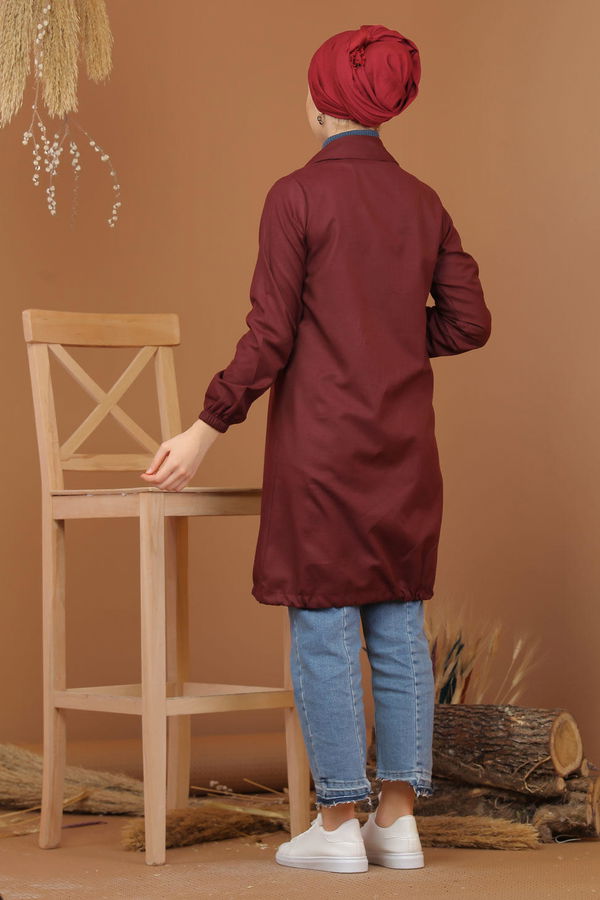 Düz Orta Kadın Bordo Tunik Koyu Bordo - 02 7656 - 7656 BORDO