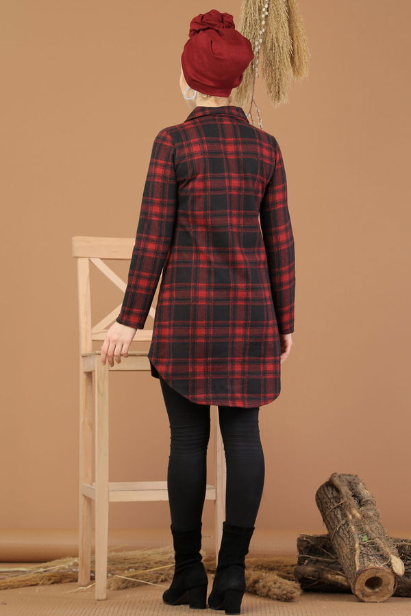 Düz Orta Kadın Bordo Tunik Bordo - 5224 - 5224