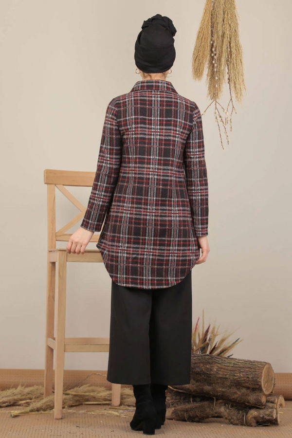 Düz Orta Kadın Bordo Tunik Bordo - 5201 - 5201
