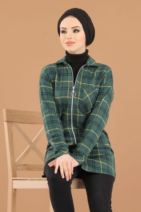 Düz Orta Kadın Mavi 8345 TUNİK - 8345