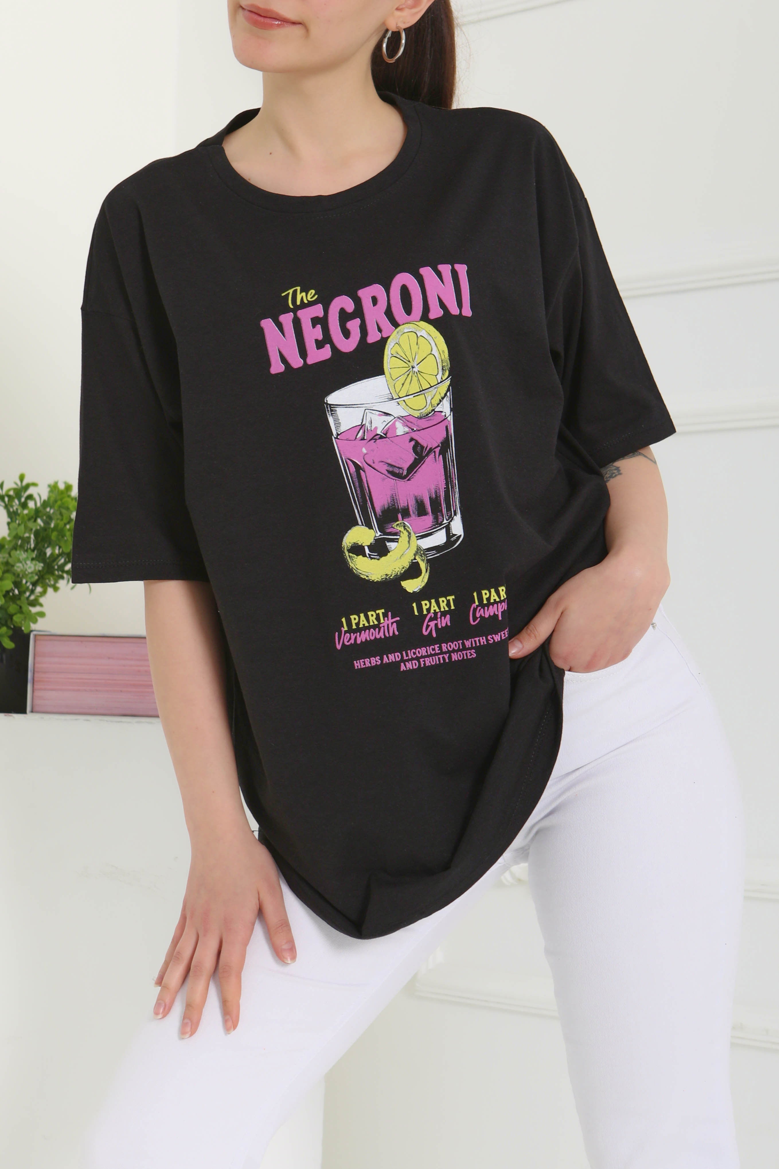 Baskılı Kısa Kollu T-Şhirt - 27095