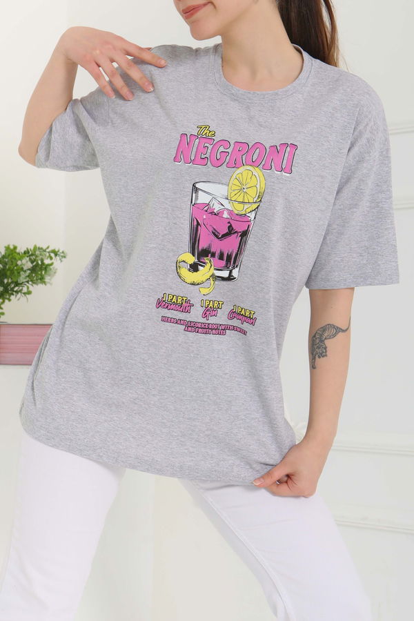 Baskılı Kısa Kollu T-Şhirt - 27095