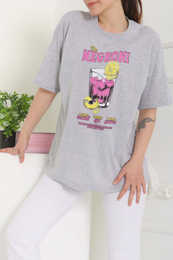 Baskılı Kısa Kollu T-Şhirt - 27095