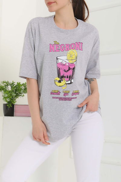 Baskılı Kısa Kollu T-Şhirt - 27095