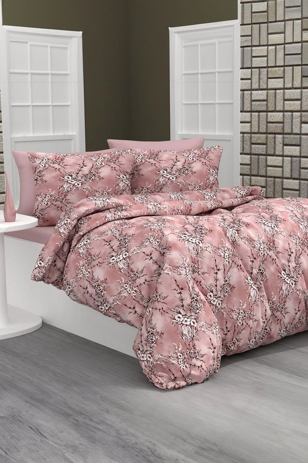 Pembe Tek Kişilik Nevresim Seti  - 24357 PEMBE