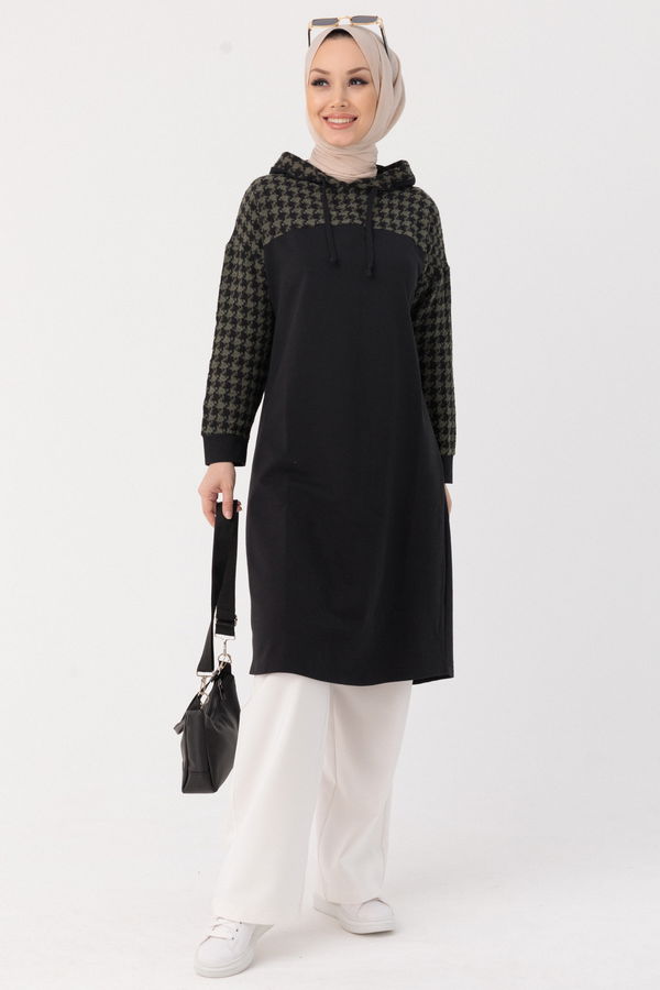 Düz Orta Kadın Haki TUNIK - 3416 HAKİ