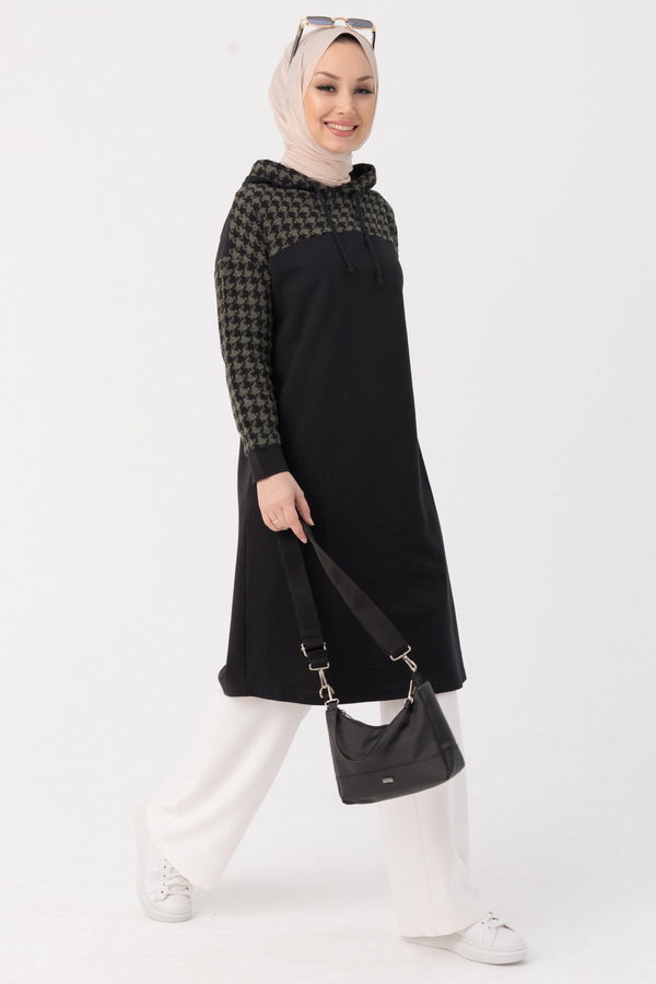 Düz Orta Kadın Haki TUNIK - 3416 HAKİ