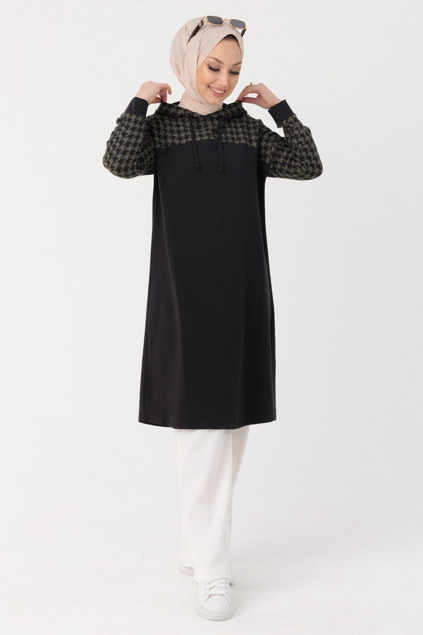 Düz Orta Kadın Haki TUNIK - 3416 HAKİ