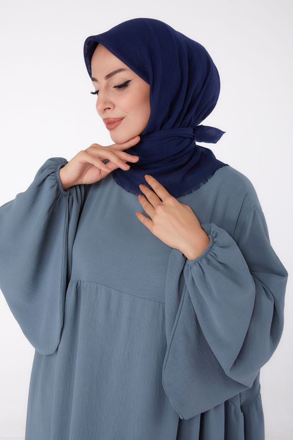 Düz Orta Kadın Lacivert Eşarp - 26146