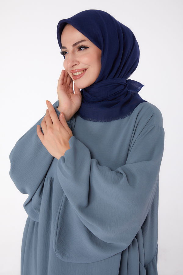 Düz Orta Kadın Lacivert Eşarp - 26146