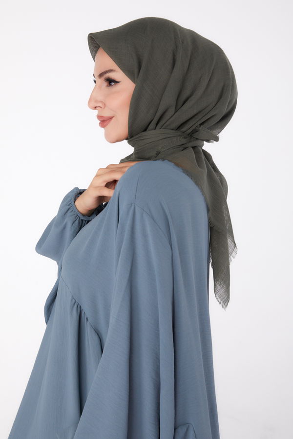 Düz Orta Kadın Haki Eşarp - 26146 HAKİ