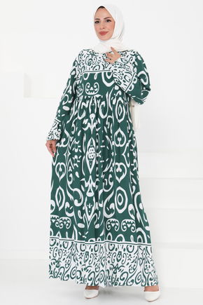 Desenli Elbise - 27431