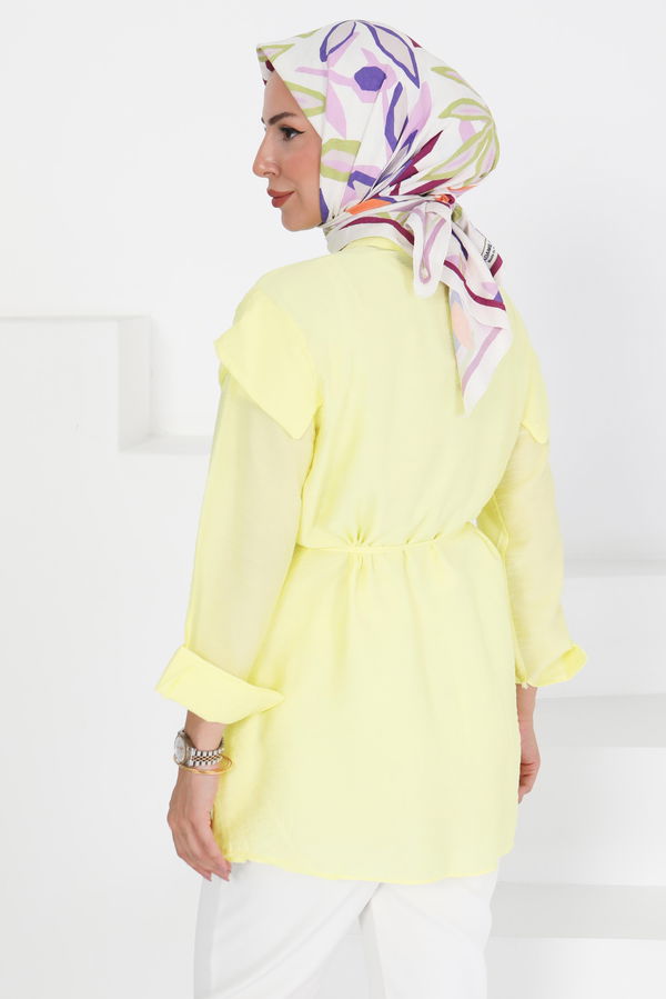 Pileli Tunik - 27435 Sarı