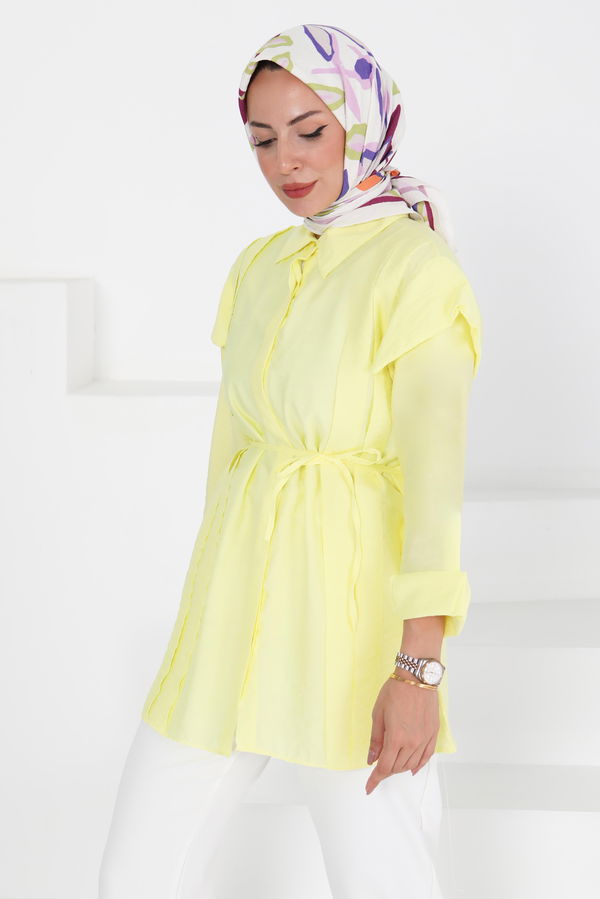 Pileli Tunik - 27435 Sarı