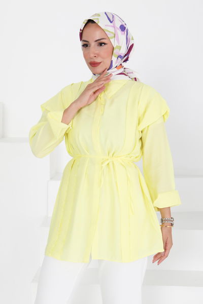 Pileli Tunik - 27435 Sarı