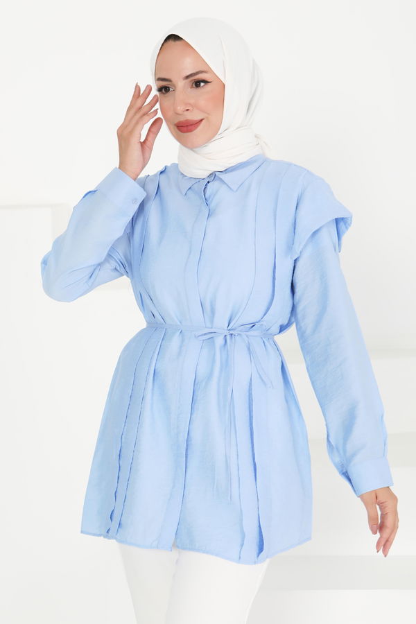 Pileli Tunik - 27435 MAVİ