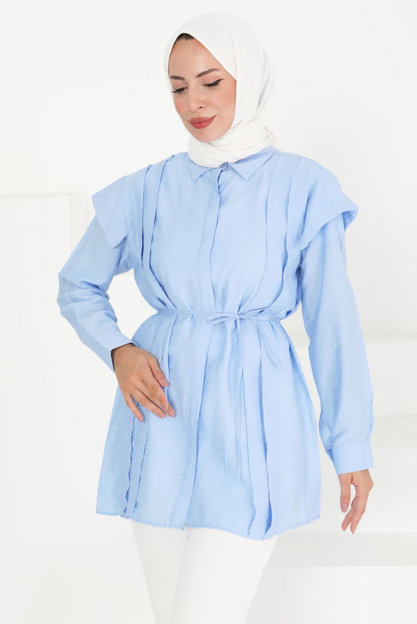 Pileli Tunik - 27435 MAVİ
