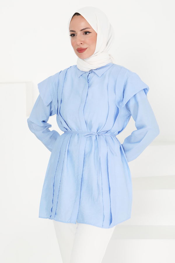 Pileli Tunik - 27435 MAVİ
