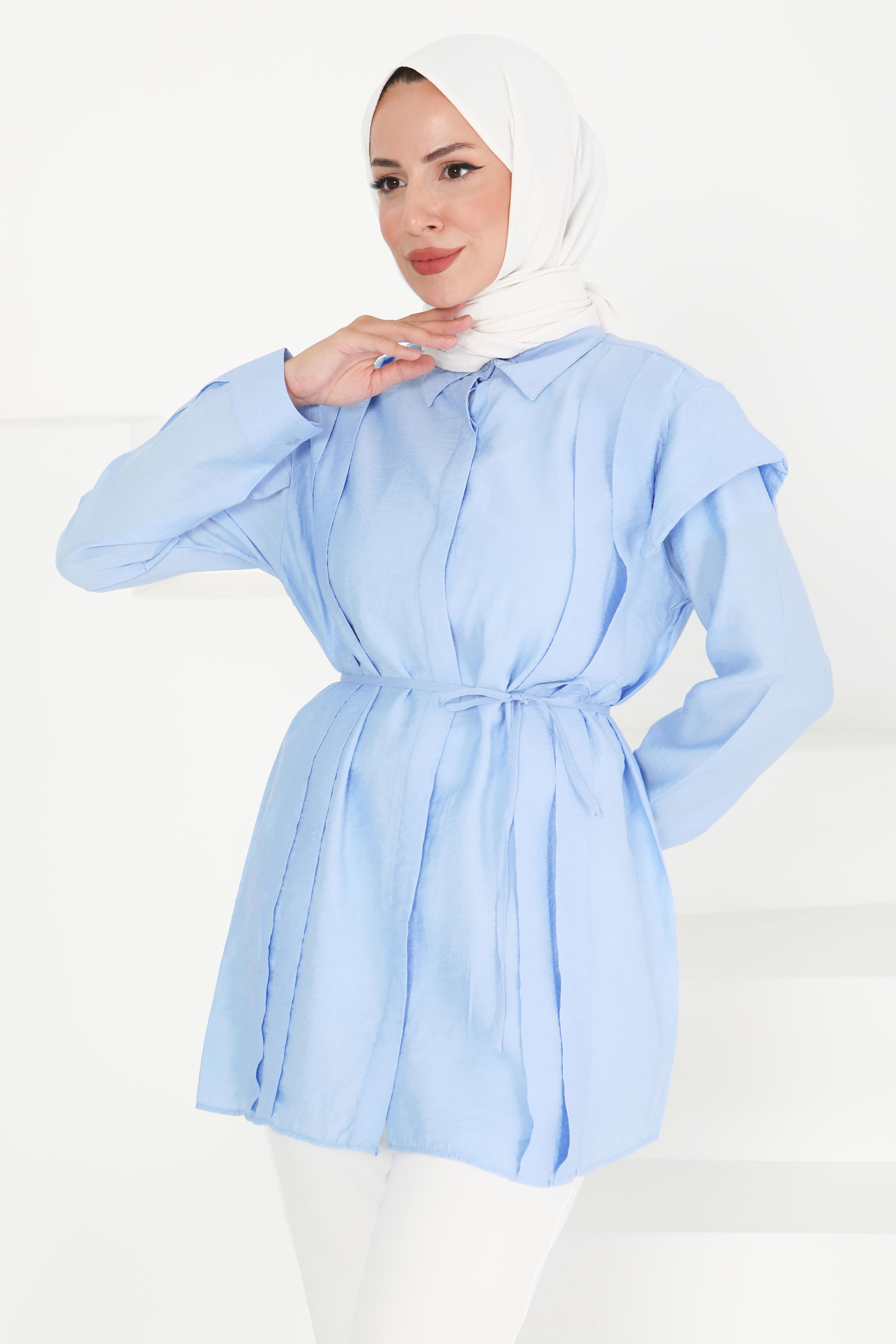 Pileli Tunik - 27435 MAVİ