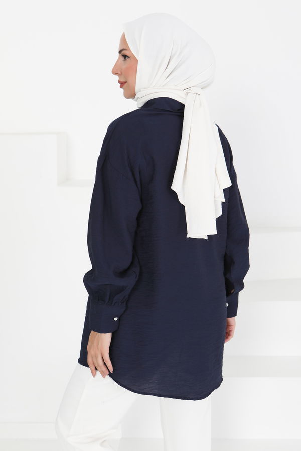 Taş Detaylı Tunik - 27432 LACİVERT