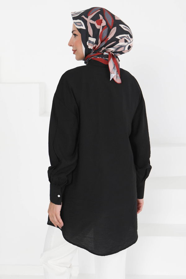 Taş Detaylı Tunik - 27432 SİYAH
