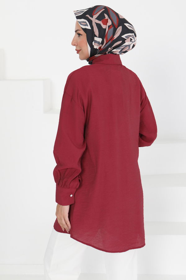 Taş Detaylı Tunik - 27432 BORDO