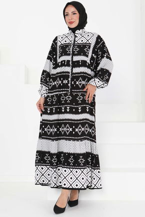 Düğme Detaylı Elbise - 27396