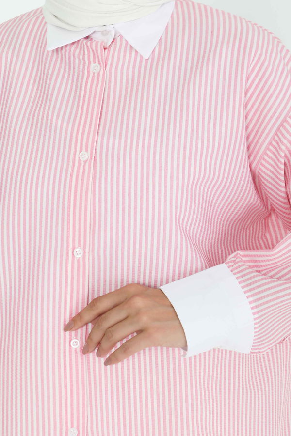 Gül Detaylı Tunik - 27434 PEMBE