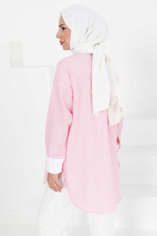 Gül Detaylı Tunik - 27434 PEMBE