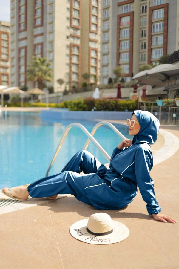 Tesettür Mayo Takımı - 27096 MAVİ