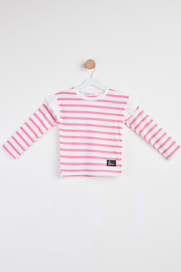 Kız Çocuk Pembe Omuzu Fırfırlı Badi - 25064 PEMBE
