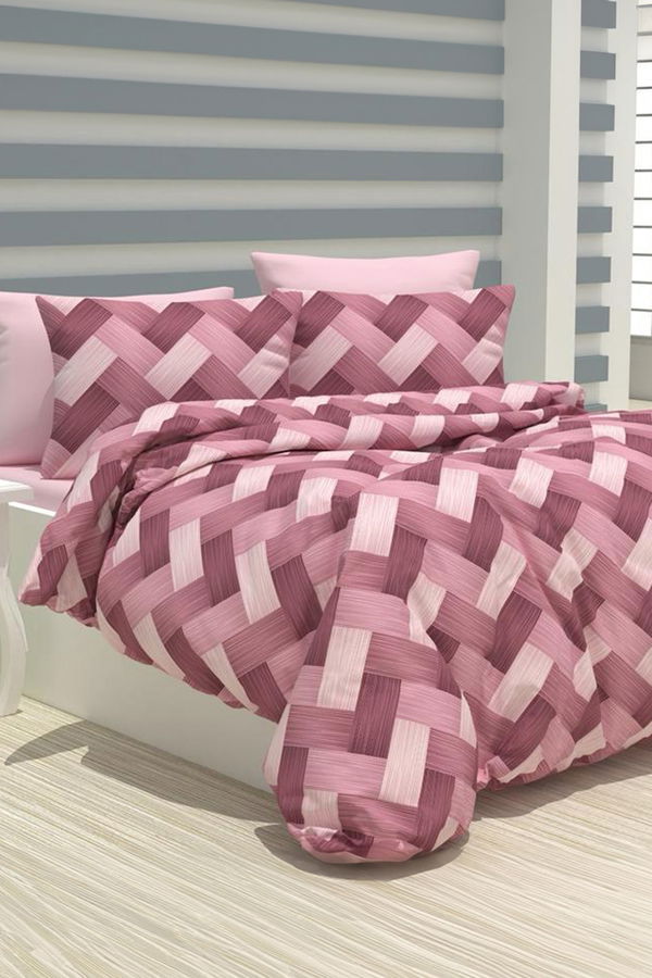 Pembe Cift Kişilik Nevresim Seti  - 24912 PEMBE