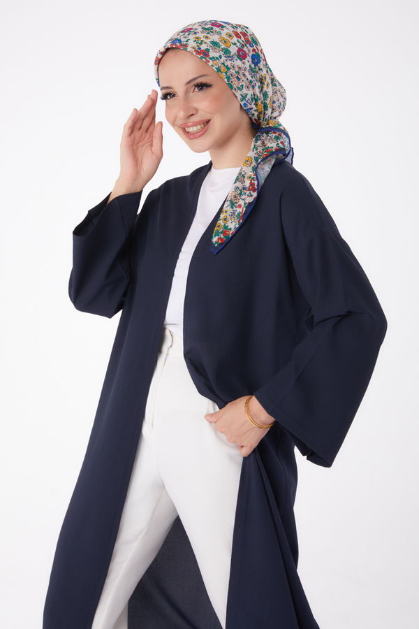 Düz Orta Kadın Lacivert Hırka - 13236