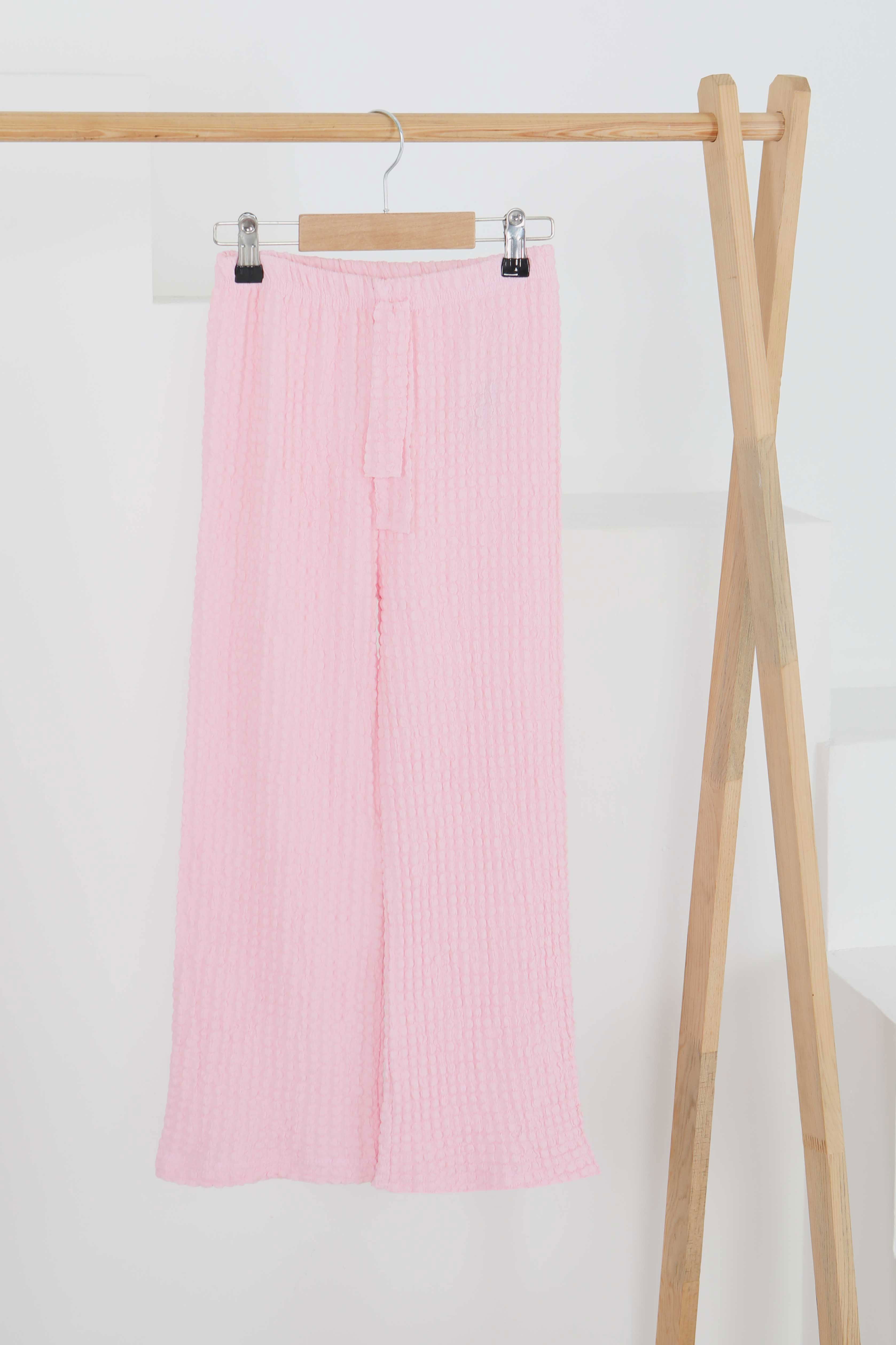 Beli Lastikli Pantolon - 27447 PEMBE